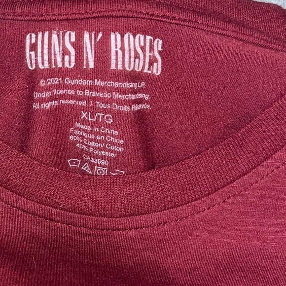 Guns N' Roses Maroon Fitted Graphic T-Shirt - Picture 2 of 2
